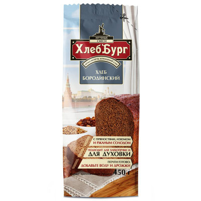 Изображение товара Смесь мучная Хлеббург Хлеб Бородинский, 450г