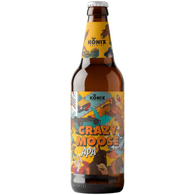 Изображение товара Пиво Apa Crazy Moose светлое нефильтрованное осветлённое пастеризованное 5.5%, 450мл