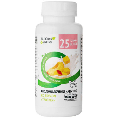 Изображение товара Напиток кисломолочный высокобелковый со вкусом тропики 0.5% Зелёная Линия, 210г