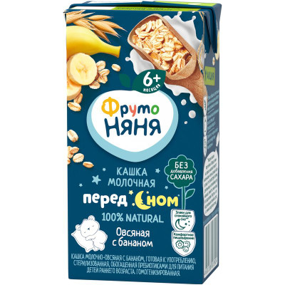 Изображение товара Каша ФрутоНяня молочно-овсяная с бананом с 6 месяцев, 200мл