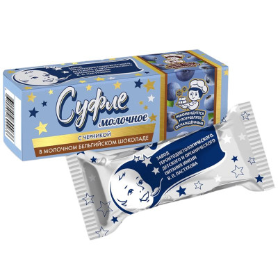 Изображение товара Суфле молочное Завод им. В.П.Пастухова черника 17%, 50г