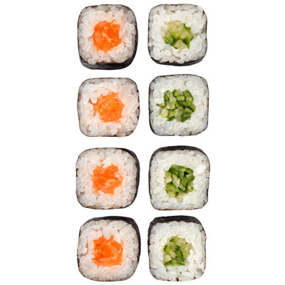Изображение товара Мини ролл с огурцом и мини ролл с лососем, 122г