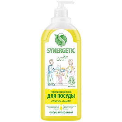 Изображение товара Средство для мытья посуды Synergetic лимон биоразлагаемое, 1л