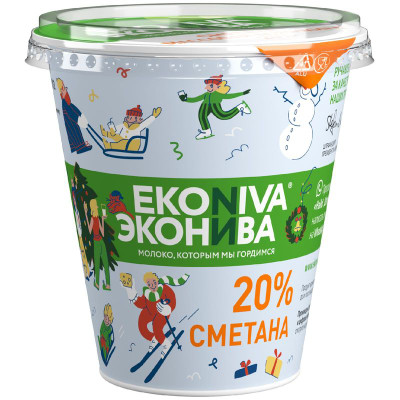 Изображение товара Сметана ЭкоНива 20%, 300г