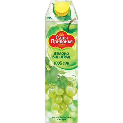 Изображение товара Сок Сады Придонья яблоко-виноград, 1л