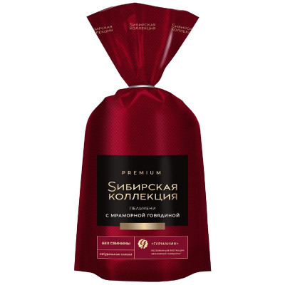 Изображение товара Пельмени Sибирская Коллекция с мраморной говядиной категории В замороженные, 700г