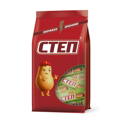 Изображение товара Конфеты Степ Super Step шоколадная нуга и лесной орех глазированные, 196г