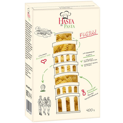 Изображение товара Макароны Hasta La Pasta Спиральки группа А высший сорт, 400г