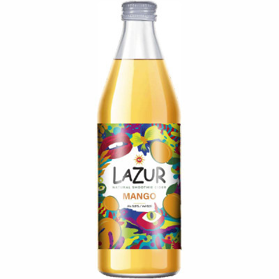 Изображение товара Сидр Лазур Манго фруктовый нефильтрованный полусладкий 5,0 %, 500мл