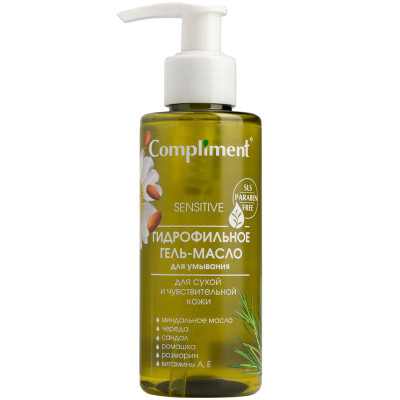 Изображение товара Гель-масло Compliment для умывания гидрофильное для сухой и чувствительной кожи, 150мл