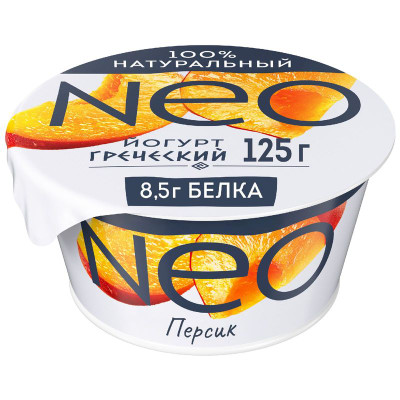 Изображение товара Йогурт Neo Греческий с персиком 1.7%, 125г