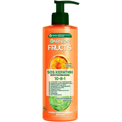 Изображение товара Крем-уход для волос Garnier Fructis SOS спасатель 10в1 для поврежденных волос, 400мл