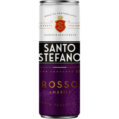 Изображение товара Сидр Santo Stefano красный полусладкий 6%, 250мл