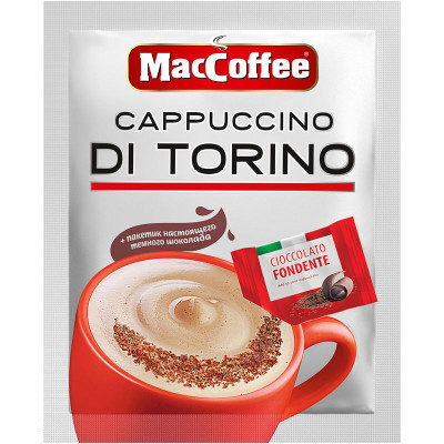 Изображение товара Напиток кофейный Maccoffee Cappuccino di Torino шоколадный, 25.5г