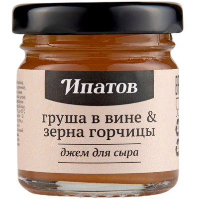 Изображение товара Джем Ипатов груша в вине & зёрна горчицы для сыра, 40г