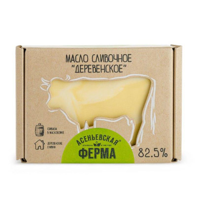 Изображение товара Масло сладкосливочное Асеньевская Ферма Традиционное деревенское несолёное 82.5%, 180г