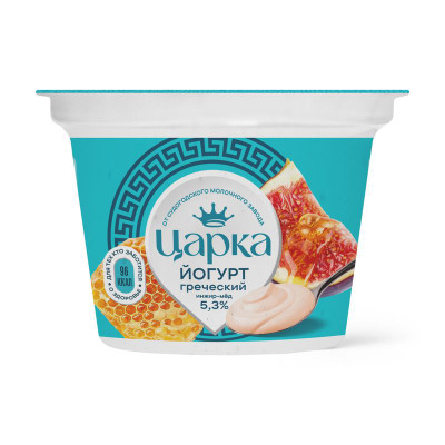 Изображение товара Йогурт ЦарКа греческий с наполнителем инжир-мёд 5.3%, 180г