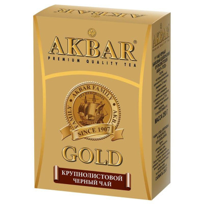 Изображение товара Чай Akbar Gold чёрный байховый крупнолистовой, 250г