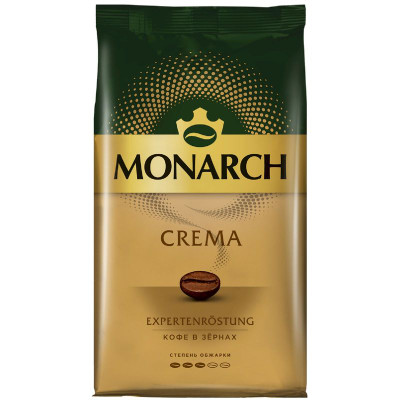 Изображение товара Кофе Monarch Crema натуральный жареный в зёрнах, 1кг