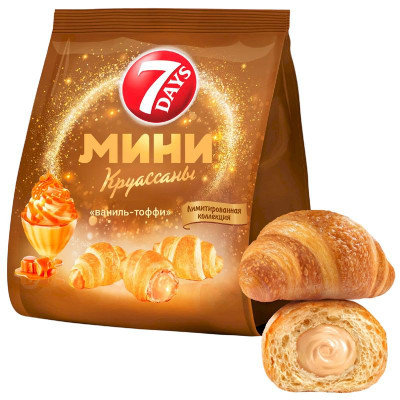 Изображение товара Мини круассаны 7Days с кремом со вкусом Ваниль-тоффи, 265г