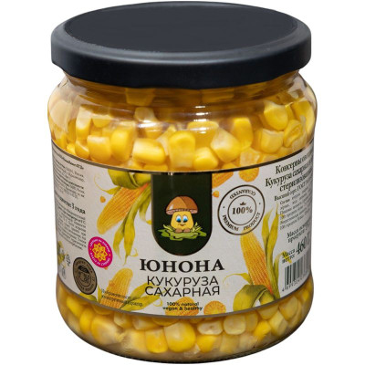 Изображение товара Кукуруза Юнона сахарная в зёрнах стерилизованная, 460г