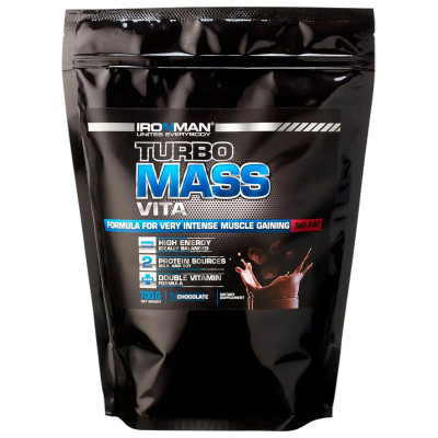 Изображение товара Напиток IronMan Гейнер Турбо Масс со вкусом шоколада сухой, 700г