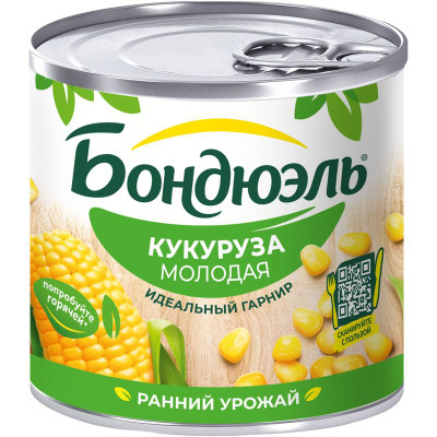 Изображение товара Кукуруза Бондюэль молодая сладкая, 170г