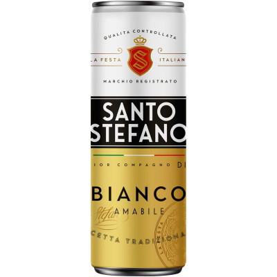 Изображение товара Сидр Santo Stefano белый полусладкий 6%, 250мл