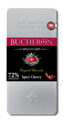 Изображение товара Шоколад горький Bucheron с вишней и острым перцем чили, 100г