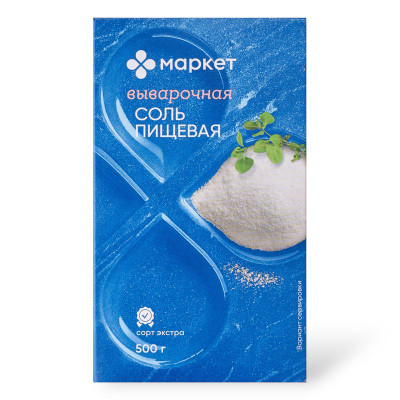 Изображение товара Соль Маркет пищевая вываренная, 500г