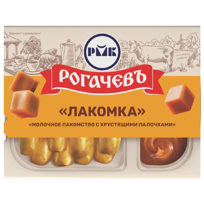 Изображение товара Сгущённое Молоко Рогачёв вареное с сахаром 8.5% + Хлебные палочки, 47г