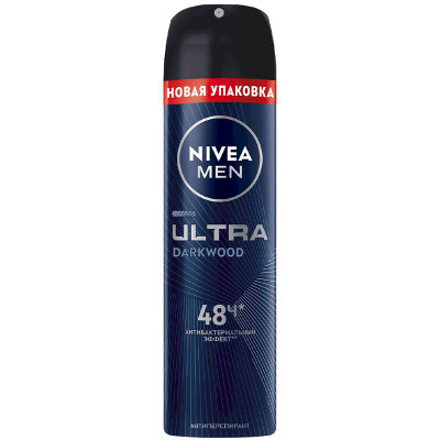 Изображение товара Антиперспирант Nivea Men Ultra Антибактериальный эффект спрей, 150мл