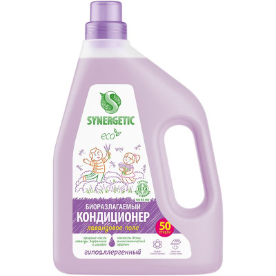 Изображение товара Кондиционер-ополаскиватель для белья Synergetic Лавандовое поле гипоаллергенный, 1.5л