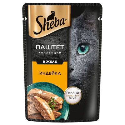 Изображение товара Влажный корм Sheba для кошек паштет с индейкой, 75г