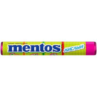 Изображение товара Драже Mentos Кислый жевательный яблоко-клубника-ананас, 37.5г