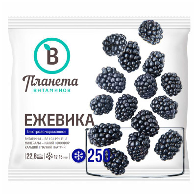 Изображение товара Ежевика Планета Витаминов быстрозамороженная, 250г
