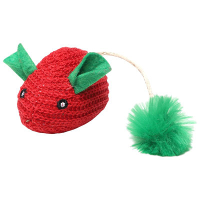 Изображение товара Игрушка Triol New Year Мышка вязаная мягкая для кошек, 65/165мм