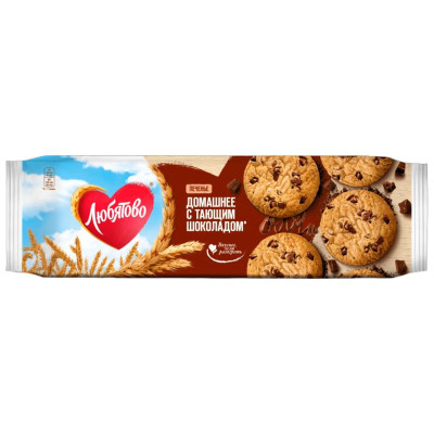 Изображение товара Печенье Любятово Домашнее сдобное с шоколадом 117г