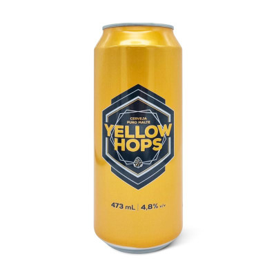 Изображение товара Пиво Yellow Hops светлое фильтрованное пастеризованное 4.8%, 473мл