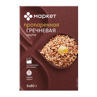 Изображение товара Гречка ядрица Маркет Перекрёсток, 5х80г