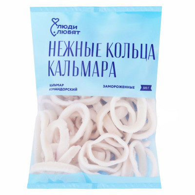 Изображение товара Кольца кальмара командорского замороженные Люди Любят, 500г