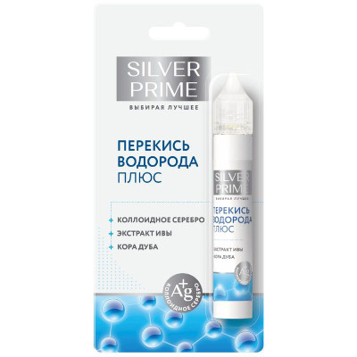 Изображение товара Лосьон для кожи Silver Prime Перекись Водорода Плюс ионы серебра и функциональные экстракты антимикробный, 30мл