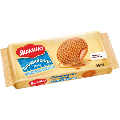 Изображение товара Вафли Яшкино голландские с карамельной начинкой 290г