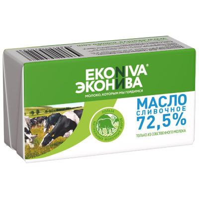 Изображение товара Масло сливочное ЭкоНива 72.5%, 180г