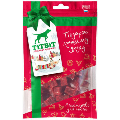 Изображение товара Кубики Titbit Лакомый кусочек мраморные из говядины для собак, 80г