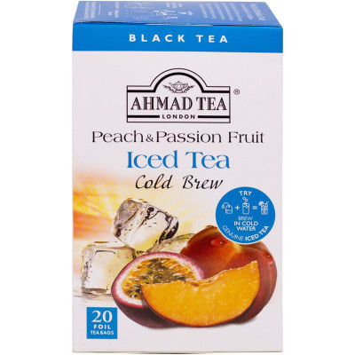 Изображение товара Чай Ahmad Tea Cold Brew Peach&Passion Fruit чёрный, 20х2.1г