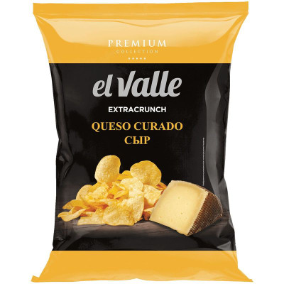 Изображение товара Чипсы EL VALLE картофельные со вкусом сыра Queso Curado, 100г
