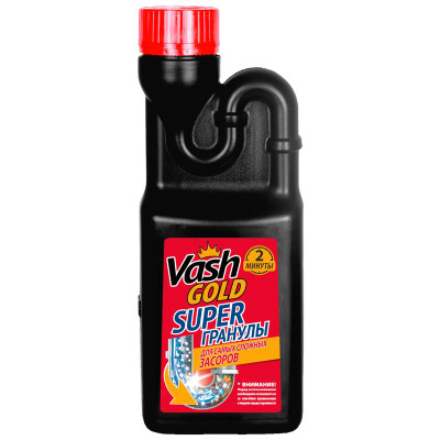 Изображение товара Средство Vash Gold для прочистки труб гранулированное Super гранулы, 600г