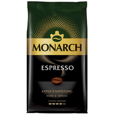 Изображение товара Кофе Monarch Espresso натуральный жареный в зёрнах, 1кг