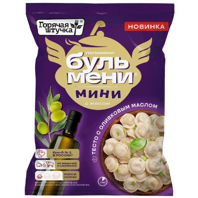 Изображение товара Пельмени Горячая штучка Бульмени Мини с мясом и оливковым маслом, 700г